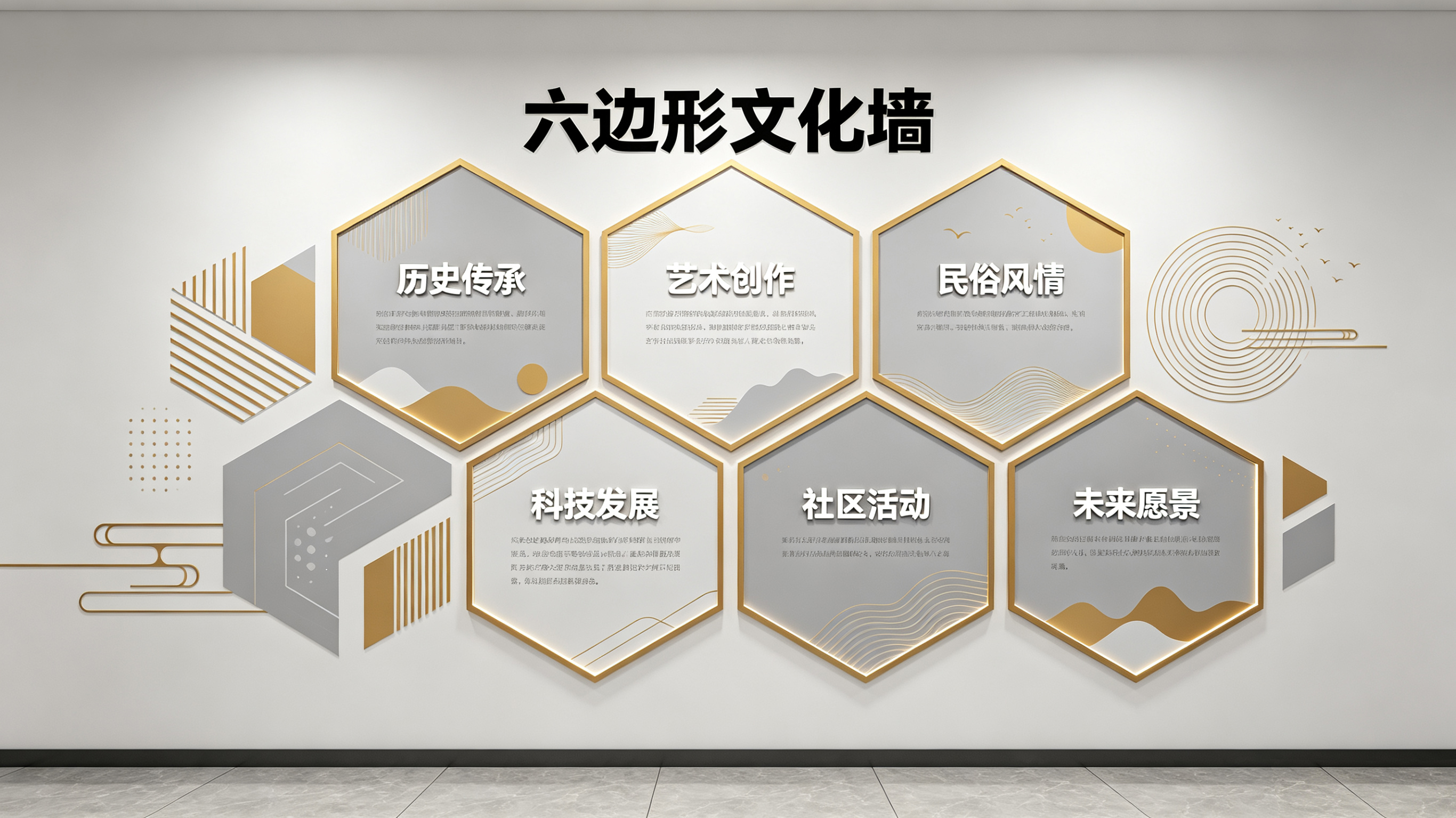 韩城企业文化墙 | 六边形信息美学
